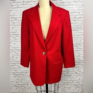 Vintage Red 100% Wool Blazer Sag Harbor, size 12